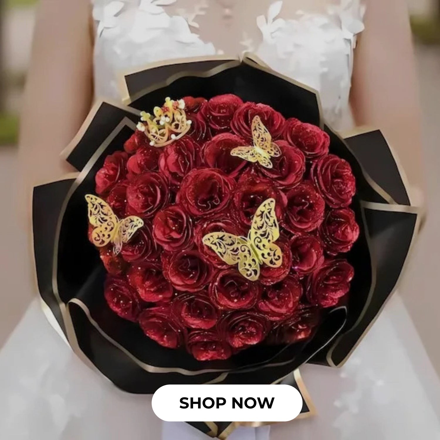 Artificial Fake Glitter Bouquets