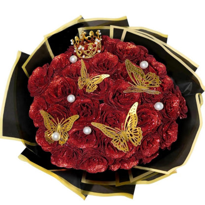 Red Glitter Rose Bouquet