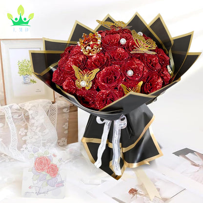 Red Glitter Rose Bouquet