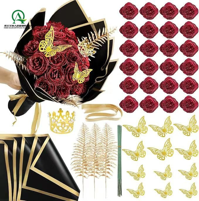 Glitter Butterfly Rose DIY Bouquet