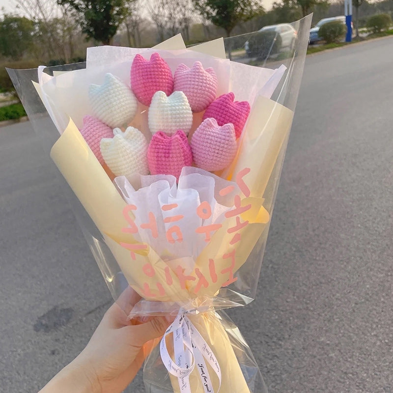 Handmade Crochet Heart Bouquet