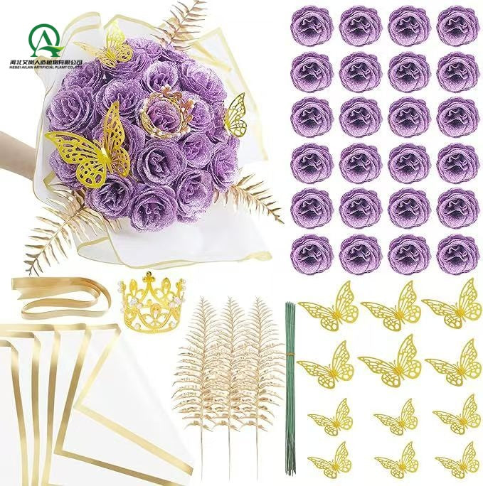 Glitter Butterfly Rose DIY Bouquet