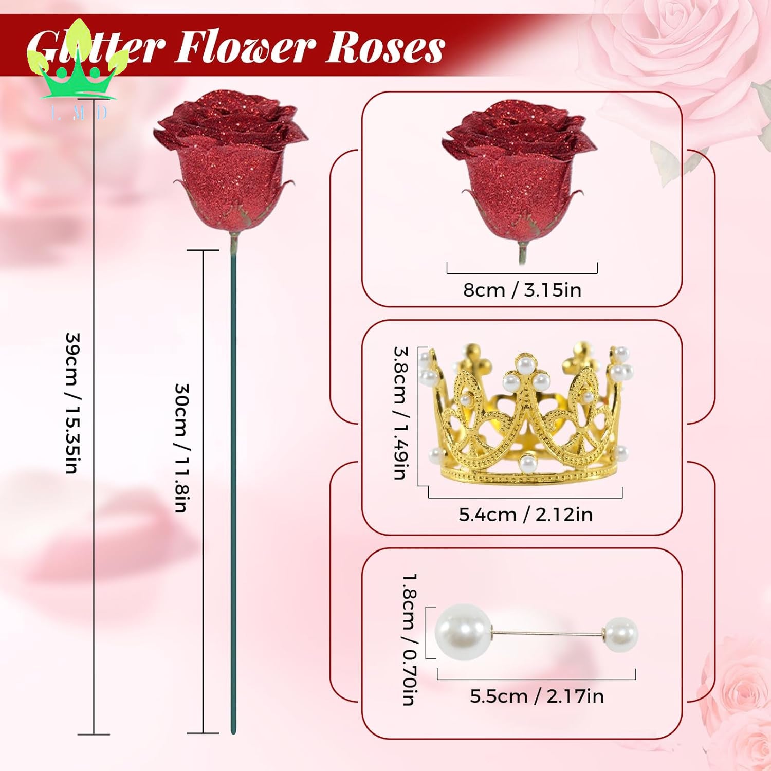 Red Glitter Rose Bouquet