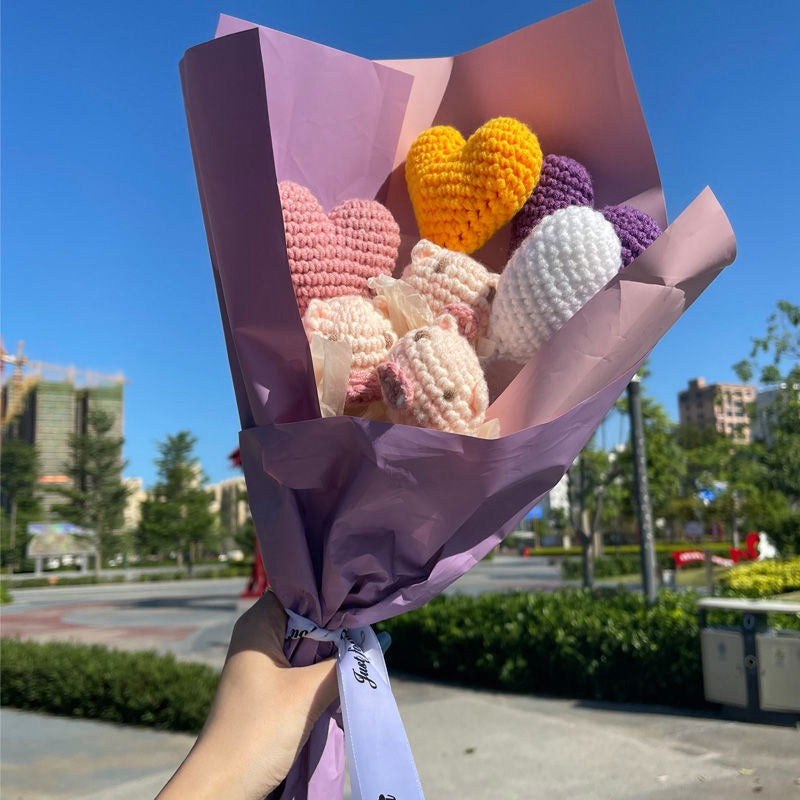 Handmade Crochet Heart Bouquet