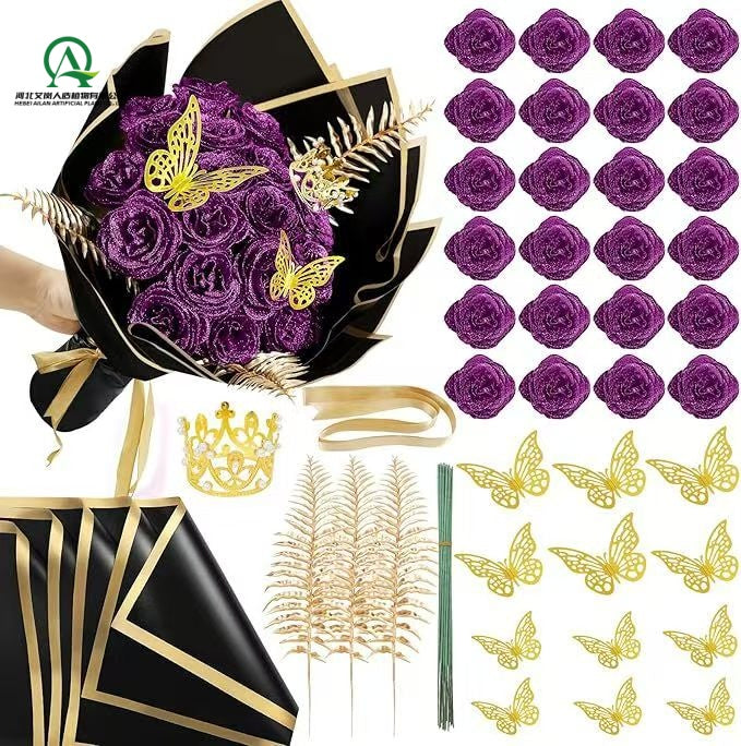 Glitter Butterfly Rose DIY Bouquet