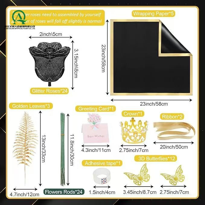 Glitter Butterfly Rose DIY Bouquet