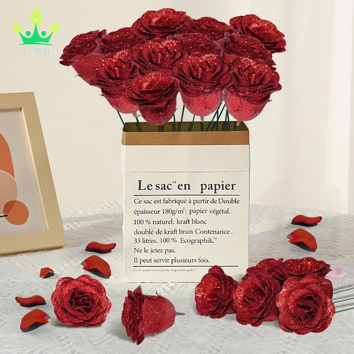 Red Glitter Rose Bouquet