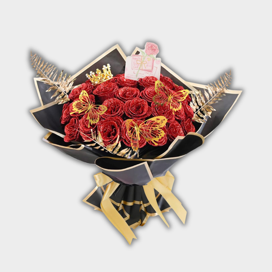 Glitter Butterfly Rose DIY Bouquet
